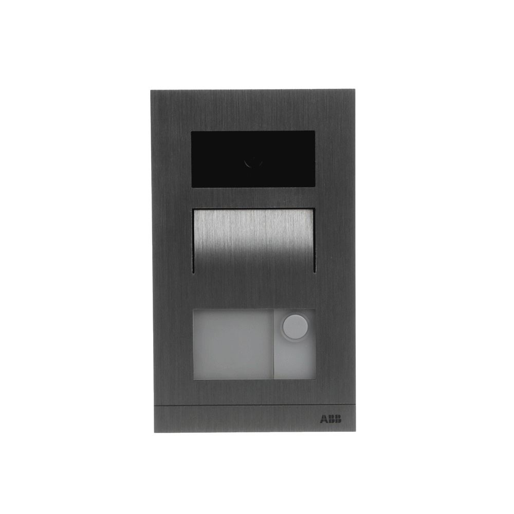 Mini video station esterna 1 pulsante alluminio installazione a parete