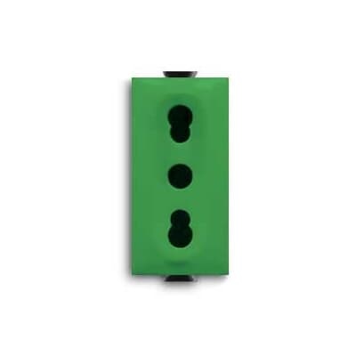 Presa bivalente 2P+T 10/16A 250V verde per impianti civili e industriali