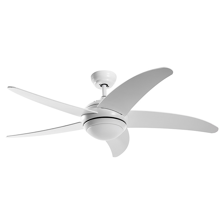 Ventilatore a soffitto bianco LED 18W IP20 5 pale legno telecomando ambienti interni