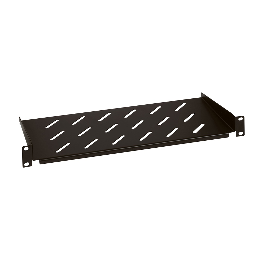 Mensola fissa p200 in metallo nero per armadi rack 19 supporto stabile apparati attivi