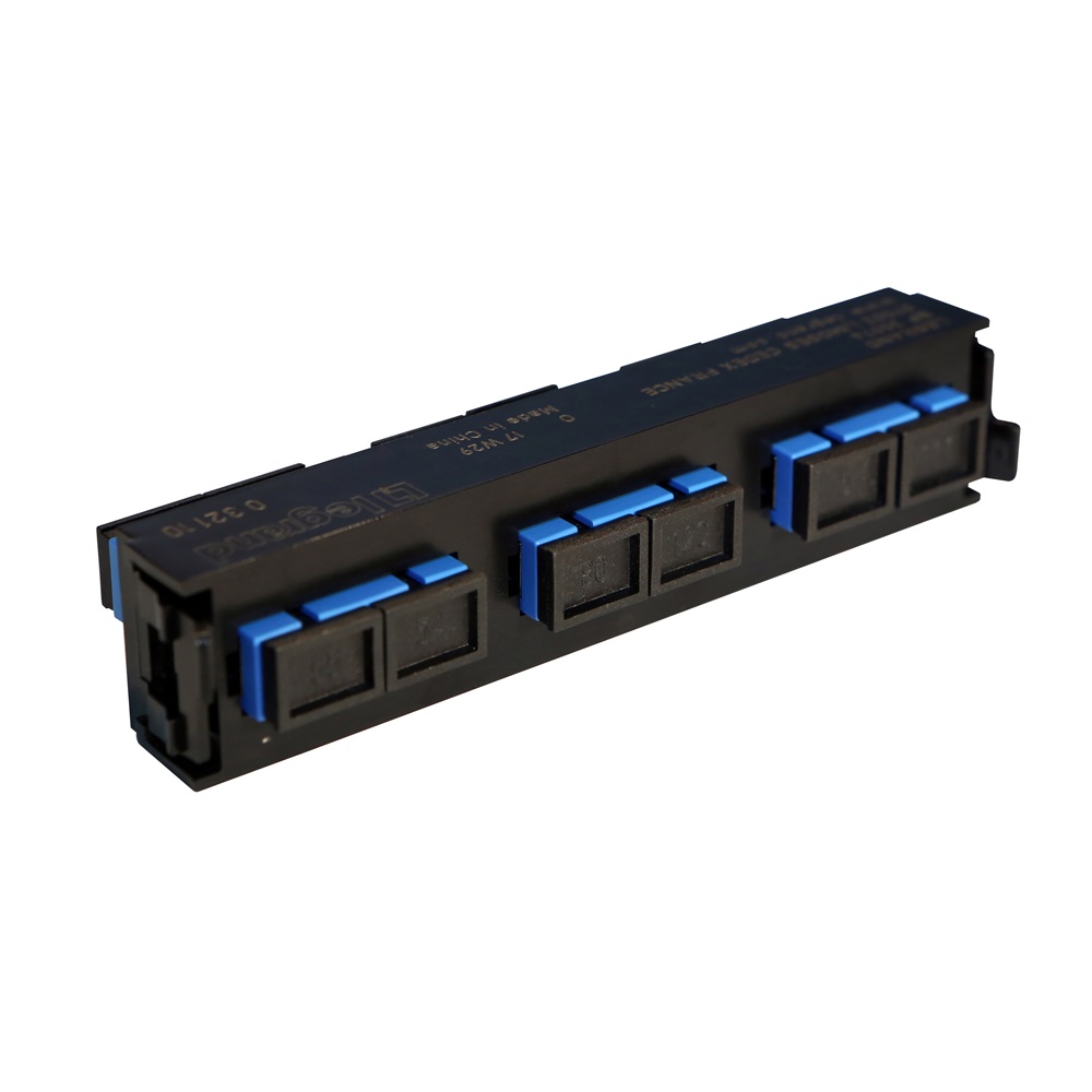 Blocco bussole fibra ottica 6 porte SC-S monomodale per reti fibra ottica