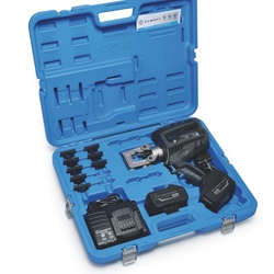 Kit crimpatura oleodinamico B500 63 kN con 8 coppie matrici esagonali per capicorda e giunti B.T. 25-185 mm² e valigetta trasporto robusta