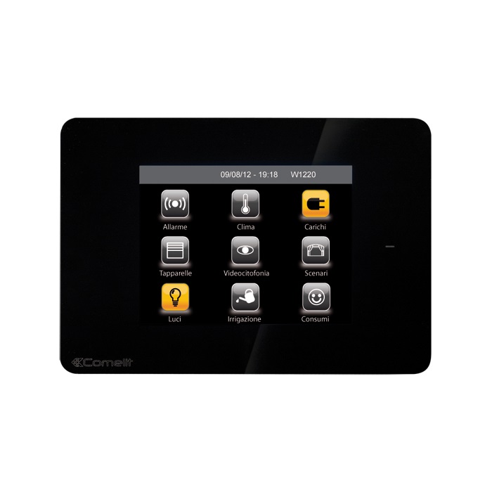 Serie Minitouch - Supervisore 3.5 touch nero, sistema SimpleHome, gestione completa domotica, RFID integrato