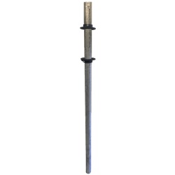 Sostegno tubolare zincato con flange alluminio per cassette protezione catodica altezza 890 mm diametro 1,5 pollici