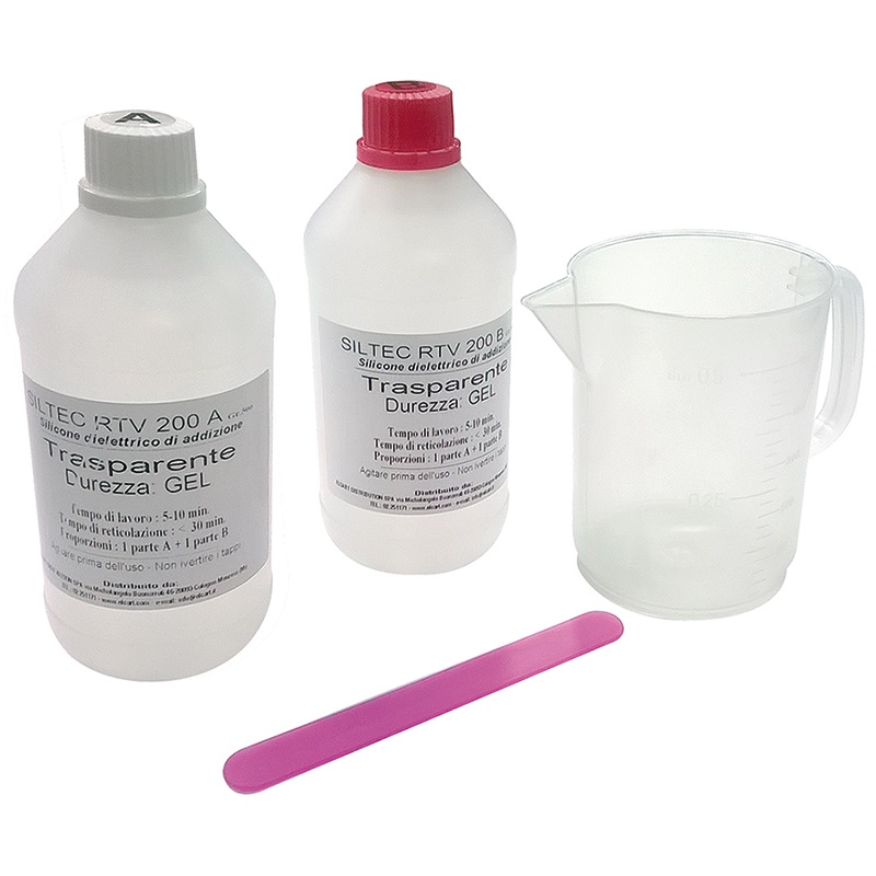 Silicone bicomponente in gel 2x500ml per isolamento e protezione umidità impianti elettrici