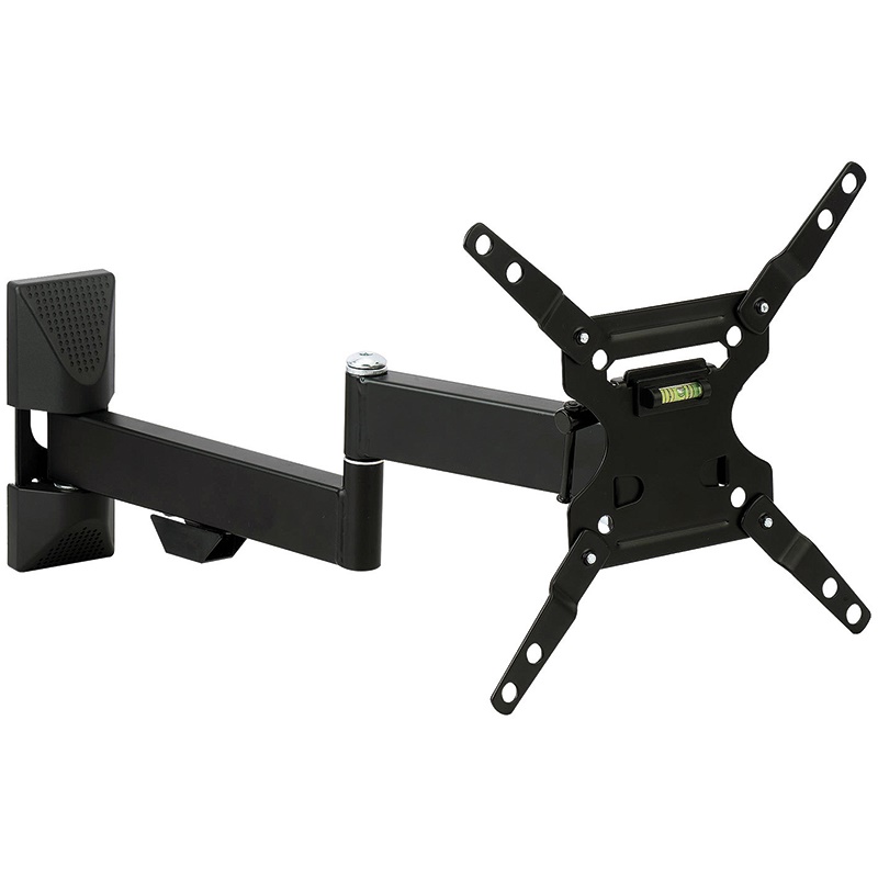 Supporto murale TV 3 snodi regolabili materiale resistente nero per installazioni domestiche e professionali