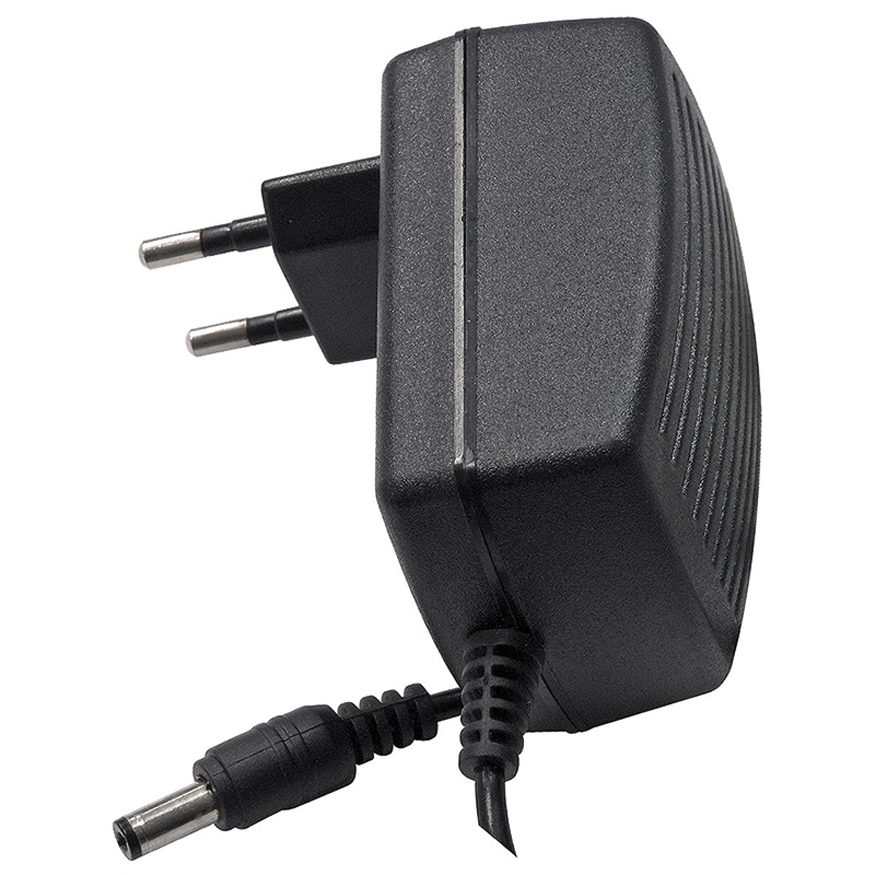 Alimentatore 12V 1A compatto con connettore 2,1x5,5 mm per alimentazione stabile dispositivi elettrici