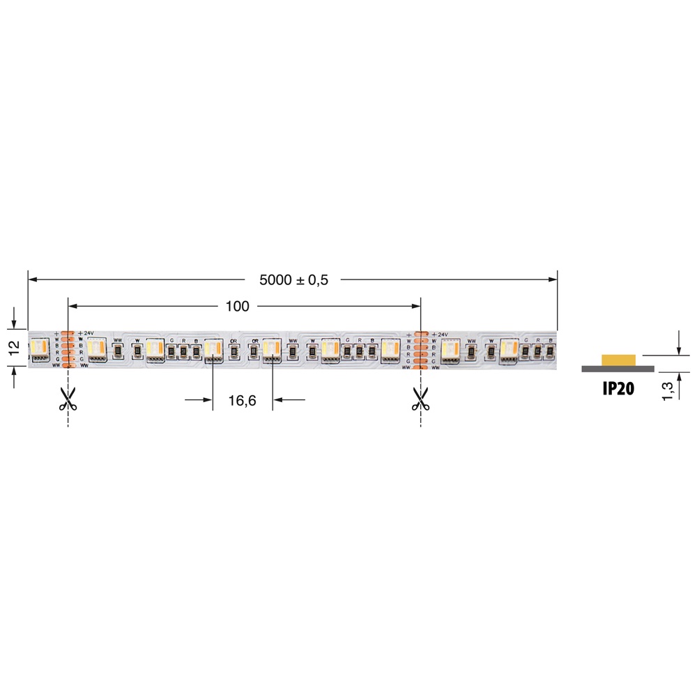 STRISCIA LED 24W/M RGB illuminazione personalizzabile per ambienti residenziali e commerciali