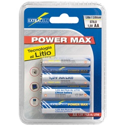 Pila litio AA 1,5V 2900mAh alta capacità 4 pezzi per dispositivi elettronici