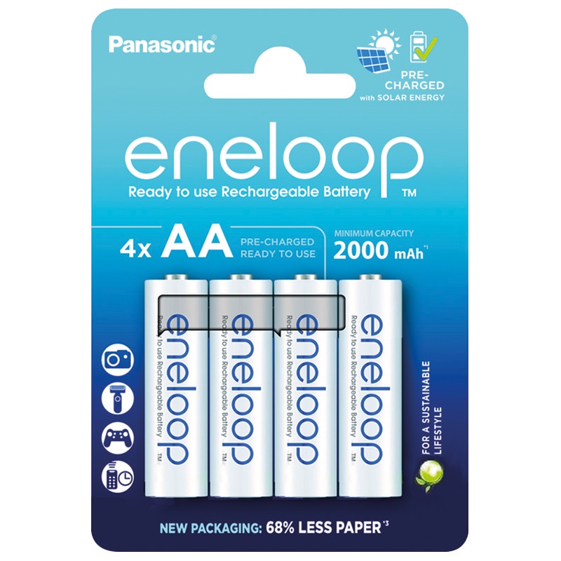 Batteria ricaricabile AA Eneloop BL4 2000mAh lunga durata per dispositivi elettronici
