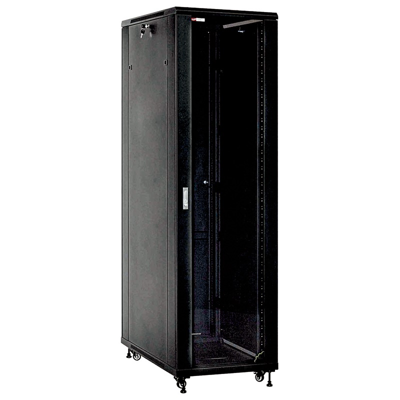 Armadio a terra 42U 19 nero struttura modulare per installazioni elettriche e informatiche professionali