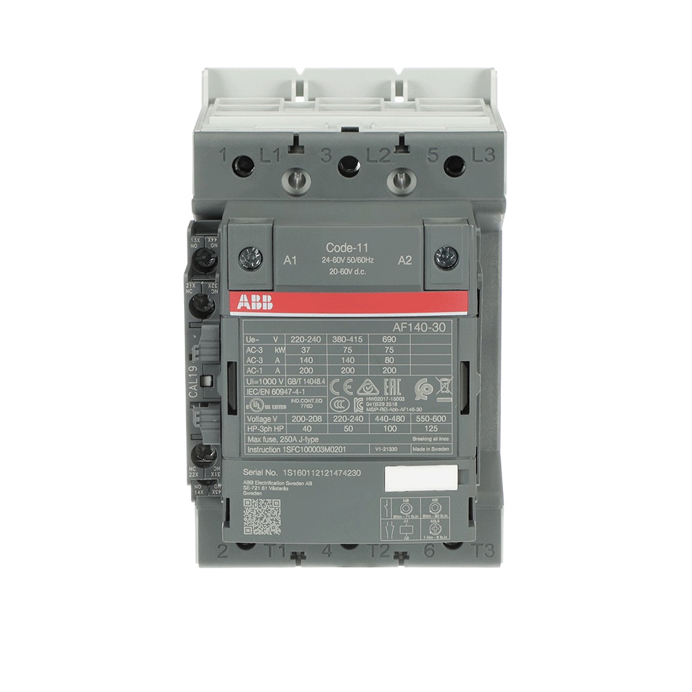 Contattore trifase 140A 3 poli 24-60V AC/DC motori fino 75kW uso industriale