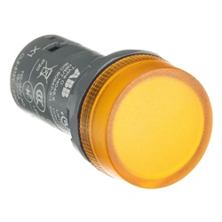 Lampada LED segnalazione gialla compatta 110-130V per impianti industriali e commerciali