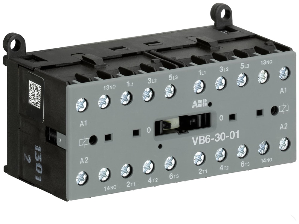 Mini contattore reversibile VB6-30-01 24V AC 3 poli 3 NO per motori trifase fino 4 kW