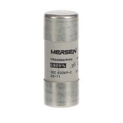 Fusibile cartuccia tipo GG 22x58 mm 40A protezione circuiti elettrici industriali e civili