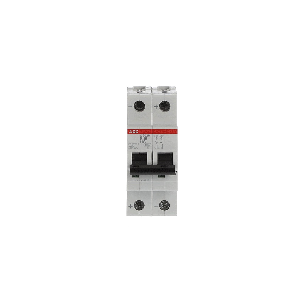 Interruttore automatico Miniature Circuit Breaker S200MUC 2P 16A B AC/DC 10kA uso industriale e civile