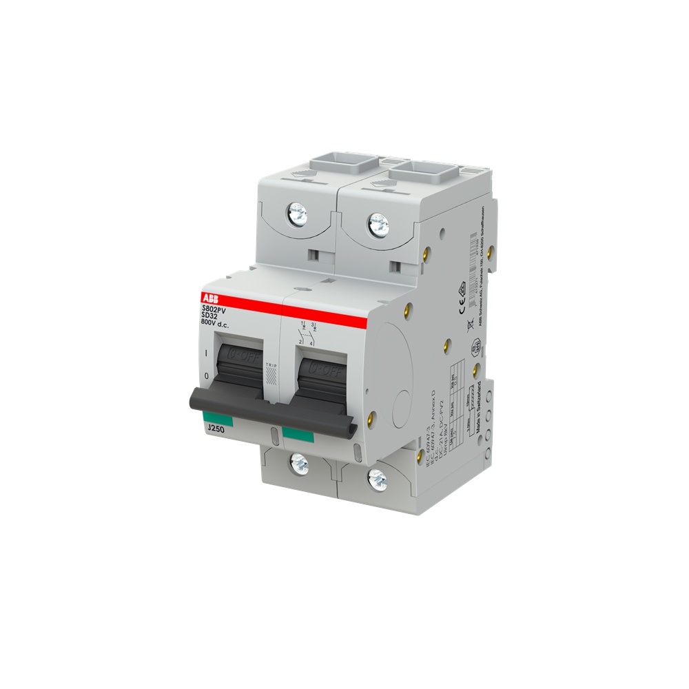 Interruttore di manovra DC 2 poli 32A 800VDC alta prestazione S802PV-SD32