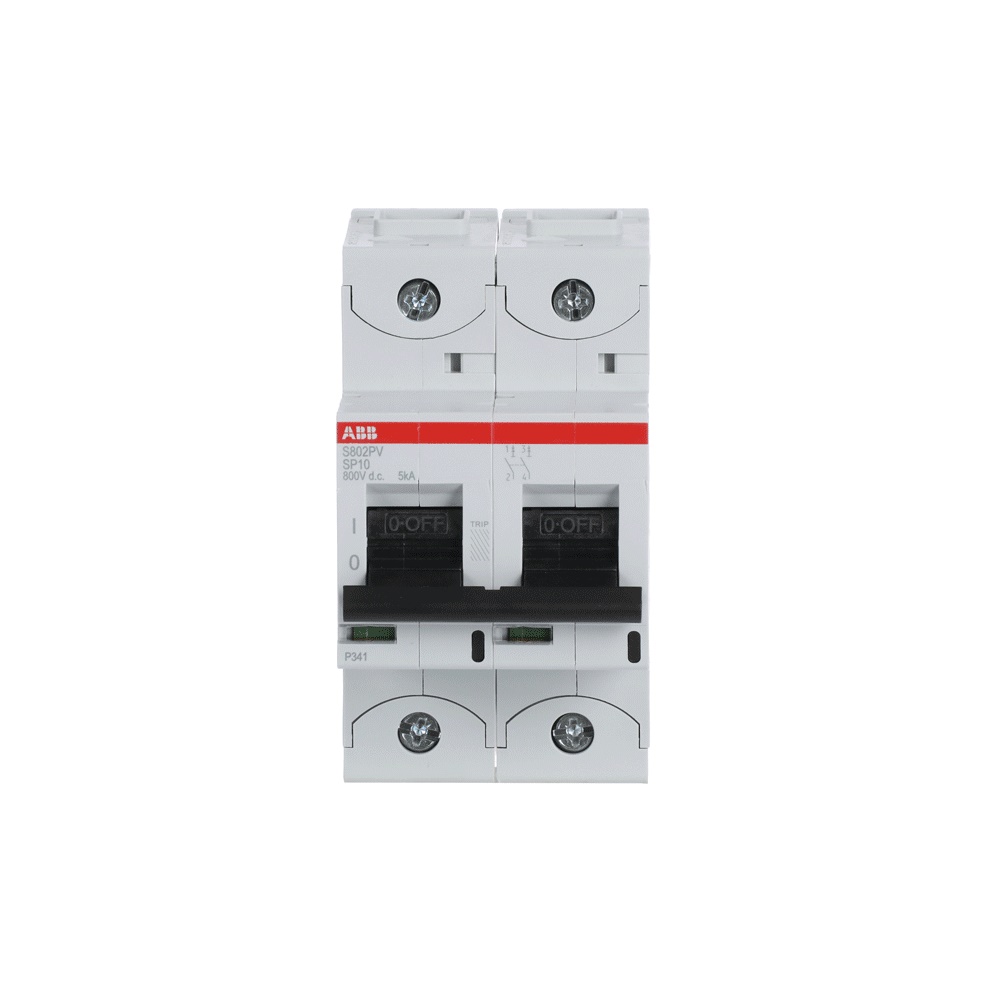 Interruttore Automatico Fotovoltaico 2 Poli 10A 800V DC Alta Prestazione S802PV-SP10