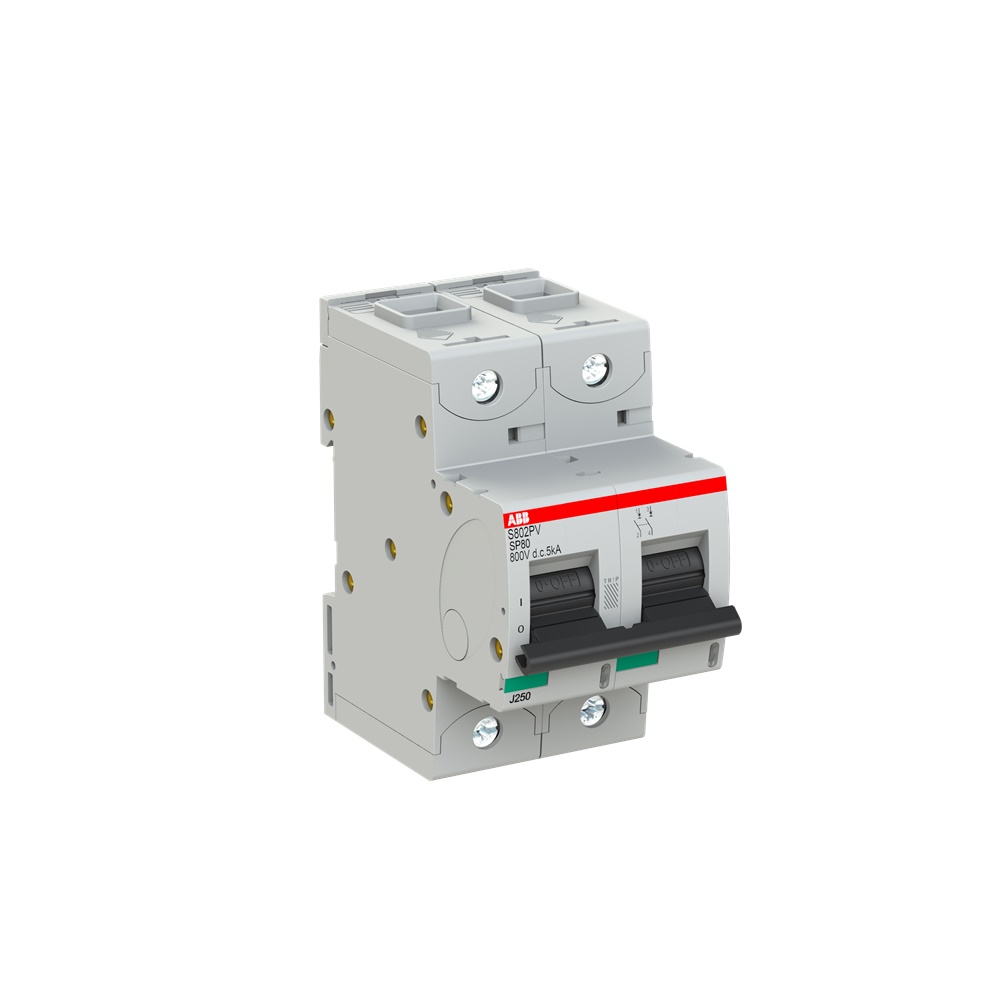 Interruttore automatico bipolare 80A alta prestazione per impianti fotovoltaici DC fino 800V
