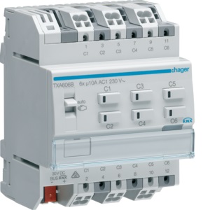 MOD.KNX TP 6 OUT 10A AC1 230V 4M
