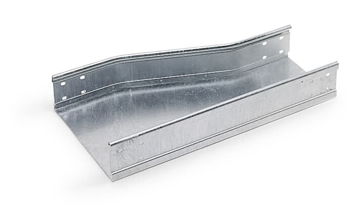 Riduzione destra lamiera zincata H100mm adattatore canalizzazioni 300x200mm impianti elettrici
