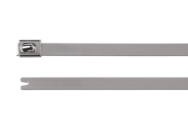 Fascetta acciaio inox AISI 316L 685x7.9 mm MBT27H autobloccante resistente corrosione e alte temperature uso industriale chimica petrolifero trasporti cantieristica navale