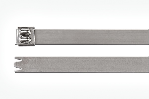 Fascetta acciaio inox AISI 304 838x12,3 mm sistema autobloccante resistente corrosione uso industriale