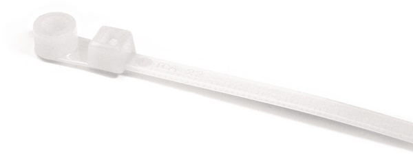 Fascetta fissaggio 395x7,6 mm naturale testa occhiello per cavi pannelli controllo e macchinari