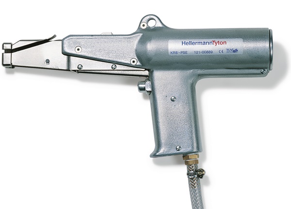 Attrezzo pneumatico resistente per tensionamento, fissaggio e taglio fascette KR8PNSE uso industriale
