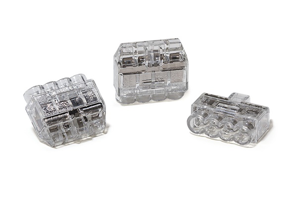Morsetto 4 vie HCPM-4 compatto salvaspazio per connessioni elettriche rapide e sicure