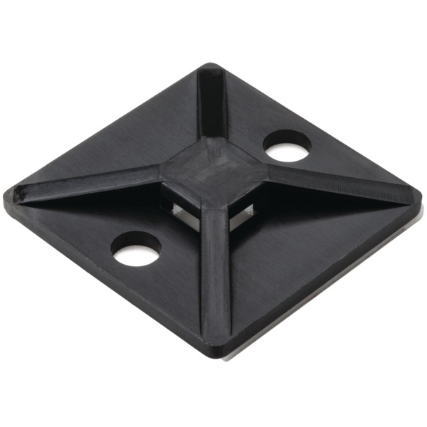 Basetta adesiva 28x28 mm nera UB28-B per fissaggi rapidi e resistenti in quadri e centraline