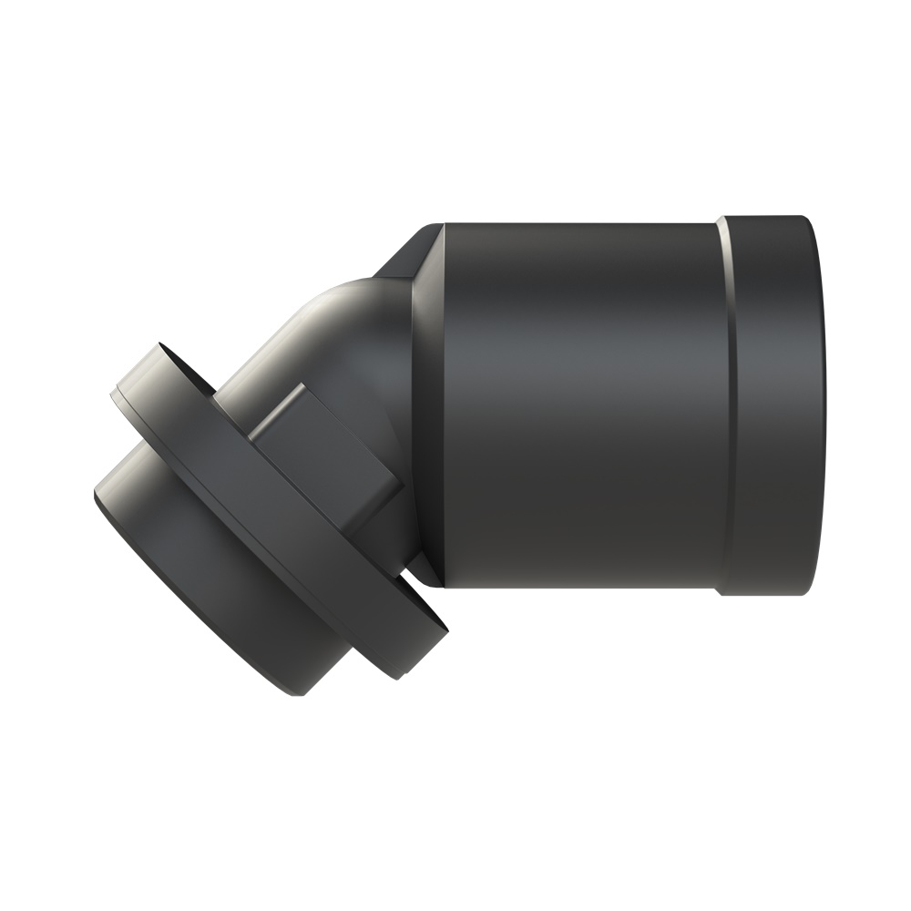 Raccordo elettrico 45° PA6 ottone nichelato M40 DN29 IP69 per impianti industriali e civili nero