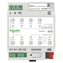 Gateway KNX DALI Basic - 2 Linee DALI 128 Lampade.Dispositivo certificato DALI2