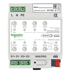 Gateway KNX DALI Basic - 2 Linee DALI 128 Lampade.Dispositivo certificato DALI2