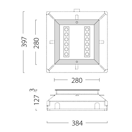 STEEL 28 SQUARE 12LED 13,2W NB 8  3