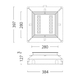 STEEL 28 SQUARE 12LED 13,2W NB 8  3
