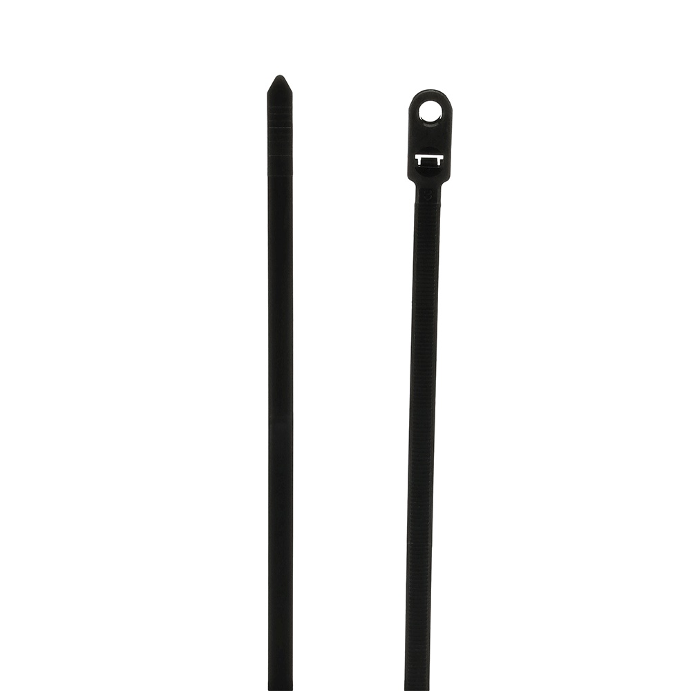 Fascetta Tyfast nera 382mm nylon 6.6 resistente UV 120lb foro montaggio interna 100pz