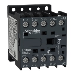 TeSys K contattore - 3P - AC-3 <= 440 V 9 A - 1 NC aux. - 24 V DC rail