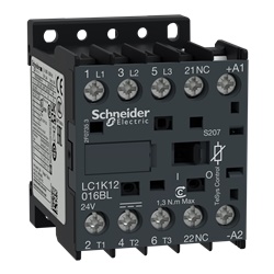TeSys K contattore - 3P - AC-3 <= 440 V 12 A - 1 NC aux. - 24 V DC rail