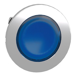 Testa pulsante luminoso  blu filopannello- per LED universale- Ø30