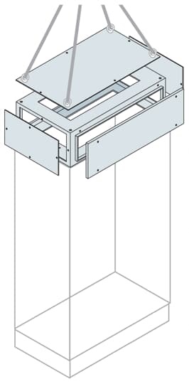 Vano superiore cavi 200x800x600 mm per automazione industriale