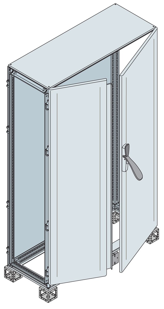 Cabinet armadio con doppia porta cieca sovrapposta 1400x1200x400 mm per installazioni industriali e tecniche