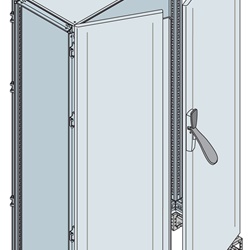 Cabinet armadio con doppia porta cieca sovrapposta 1400x1200x400 mm per installazioni industriali e tecniche