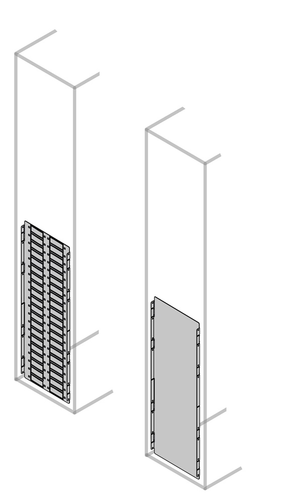 Separatore verticale laterale cieco in acciaio H1000mm P300mm per ufficio e ambienti interni