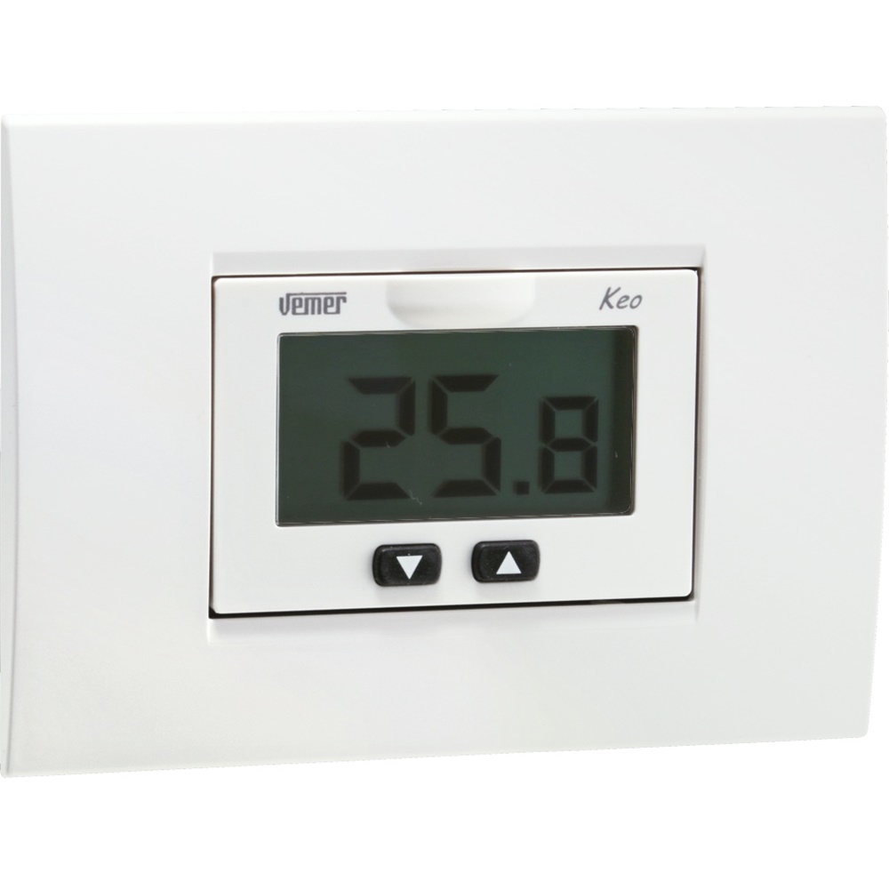 Termostato da incasso LCD alimentazione a batterie con blocco tastiera e ingresso digitale per controllo temperatura ambienti interni bianco