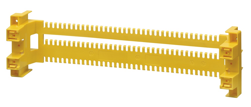 Flangia ferma tubi 18 moduli giallo per centralini estetici 54-72 moduli removibile