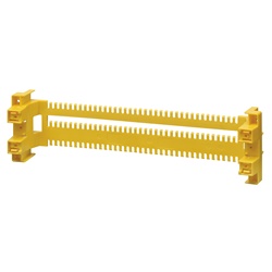 Flangia ferma tubi 18 moduli giallo per centralini estetici 54-72 moduli removibile