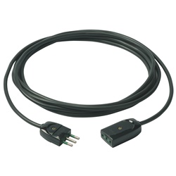 Cavo prolunga 3G0,75 mm² 5 metri nero con spina e presa standard italiano 10A 250V