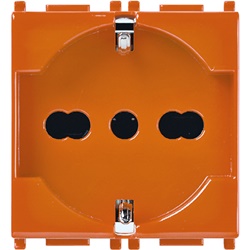 Presa 2P+T 16A universale antibatterica arancione per impianti elettrici standard
