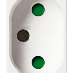 Presa SICURY 2P+T 20A 250V standard brasiliano bianco per impianti elettrici